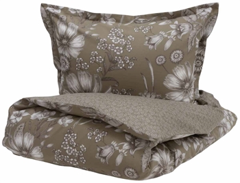 Billede af Borås sengetøj - 140x220 cm - Siena Beige - Sengesæt i 100% bomuldssatin - Borås Cotton sengelinned